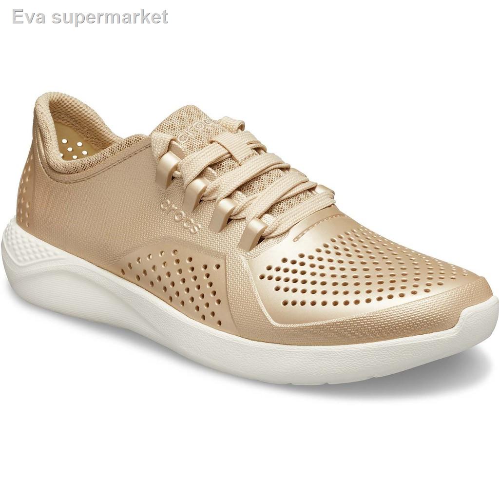 ❧Crocs Women's Literide Pacer Sneaker W Metallic Champagne | Shopee Malaysia