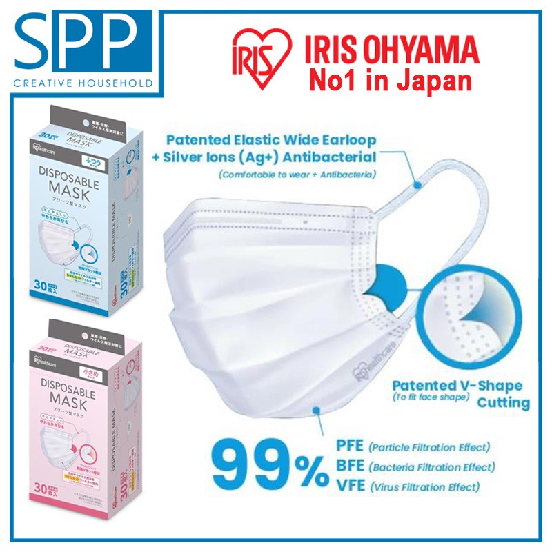 Genuine Japan Iris Ohyama 99% PFE BFE VFE Disposable Facemask ( Adults ...