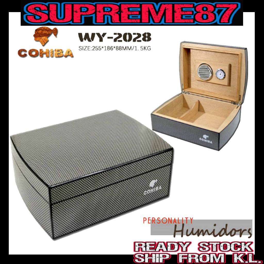Cuba Case Humidor Travel cedar Wood box With Humified and Hygrometer