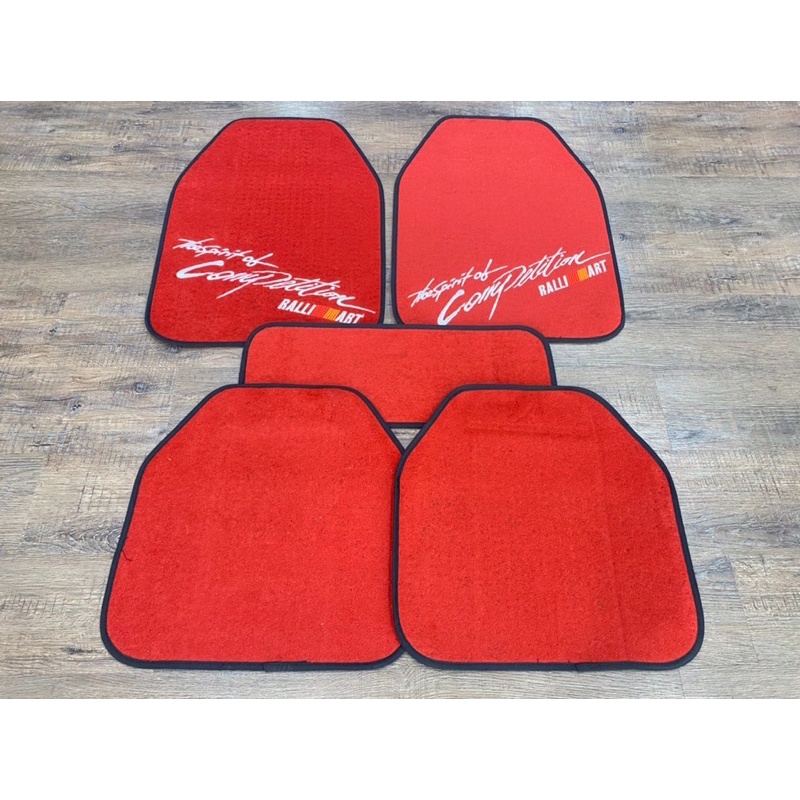 JDM 5 keping Carpet Merah RalliArt Universal Wira Satria Kancil Kelisa ...