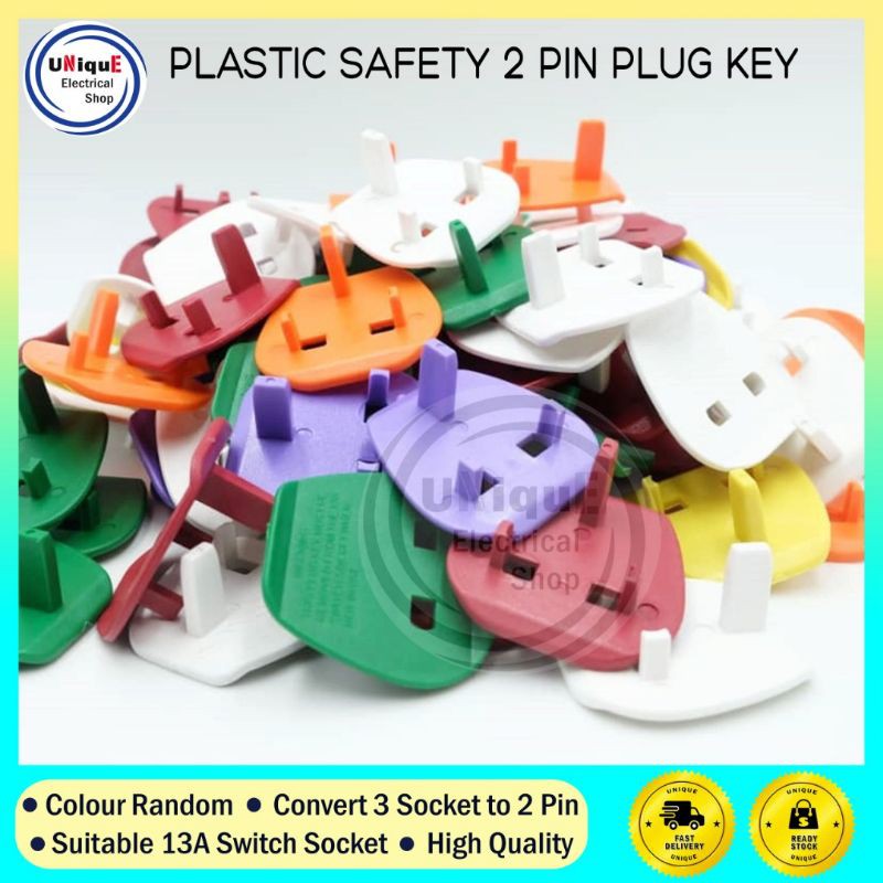 Colourful safety switch socket plug key 2 pin to 3 pin converter ...