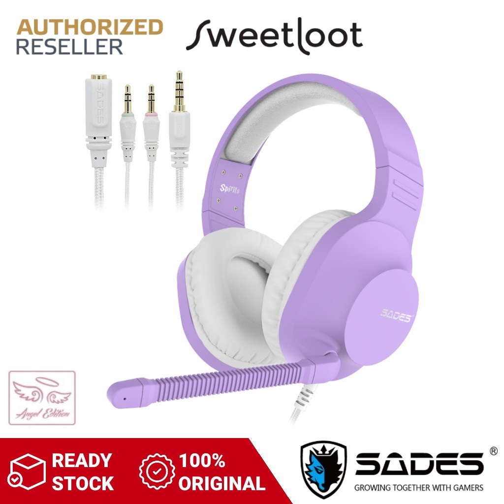 Sades Spirits Angel Control Purple Multi Shopee Headset Mute Platform and Volume Edition | Gaming with Mic Malaysia