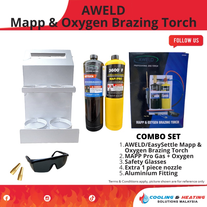 HVAC MAPP SINGLE TORCH KIT/ TORCH EXTENSION HOSE (MAPP PRO GAS + OXYGEN