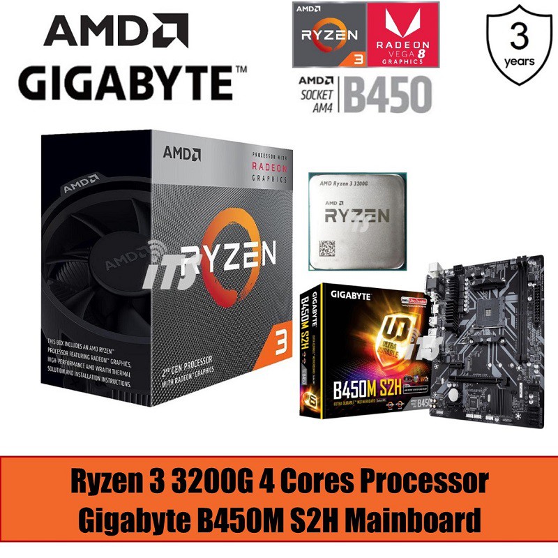 Gigabyte b450m clearance s2h ryzen 3200g