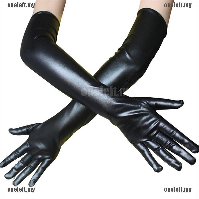 PATRICE CATANZARO Lack-Handschuhe Lang Opern-Handschuhe Opera PVC Vinyl Gloves e