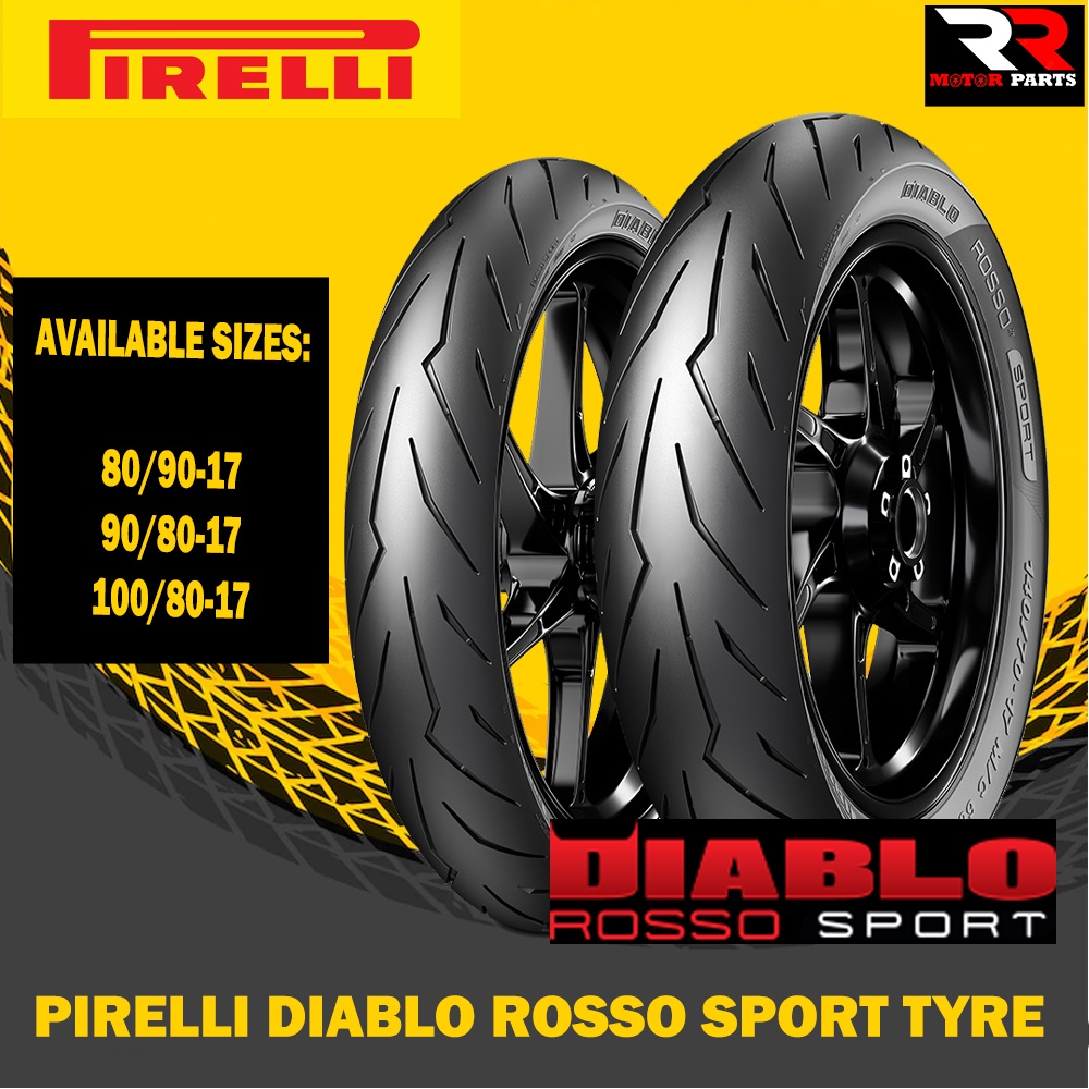 Pirelli Diablo Rosso Sport Tubeless Tayar Tyre Motorcycle 80/90 90