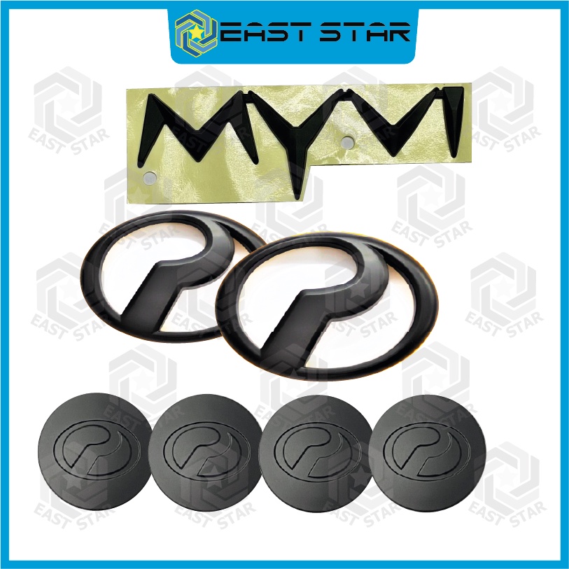 Perodua Myvi 2017-2025 Logo Emblem Rim Cap Matte Black Chrome Blue Red ...