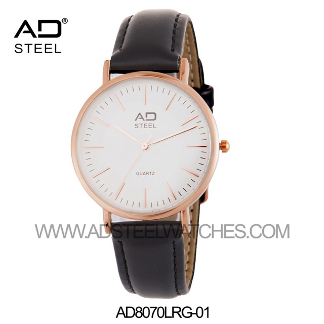 AD Steel Classic Leather Strap Watch For Men AD8070