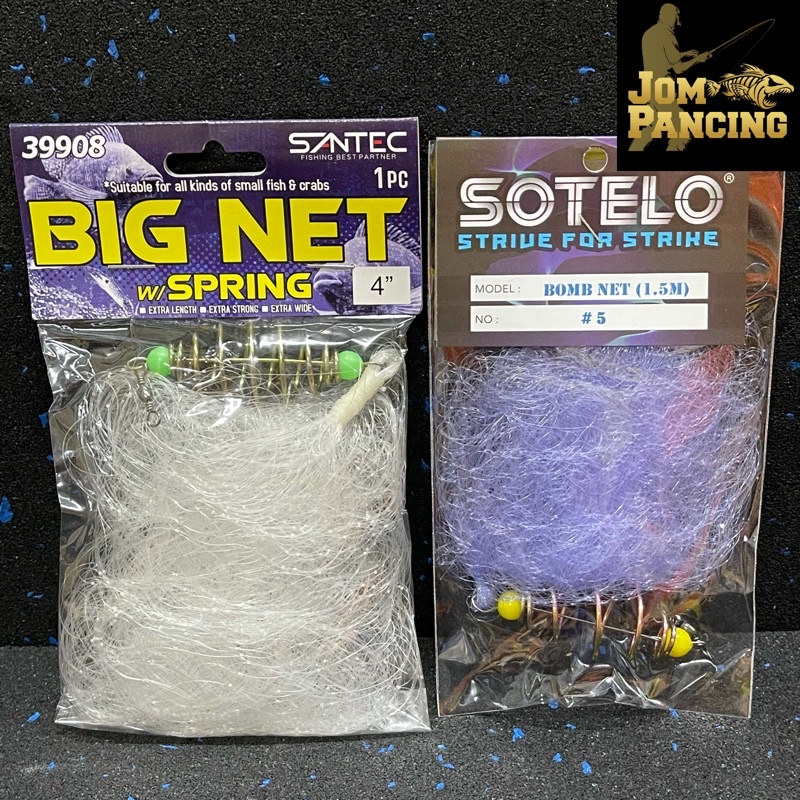【Jom Pancing】SANTEC SOTELO Bomb Net 1.5m With Spring Fishing Big Net ...