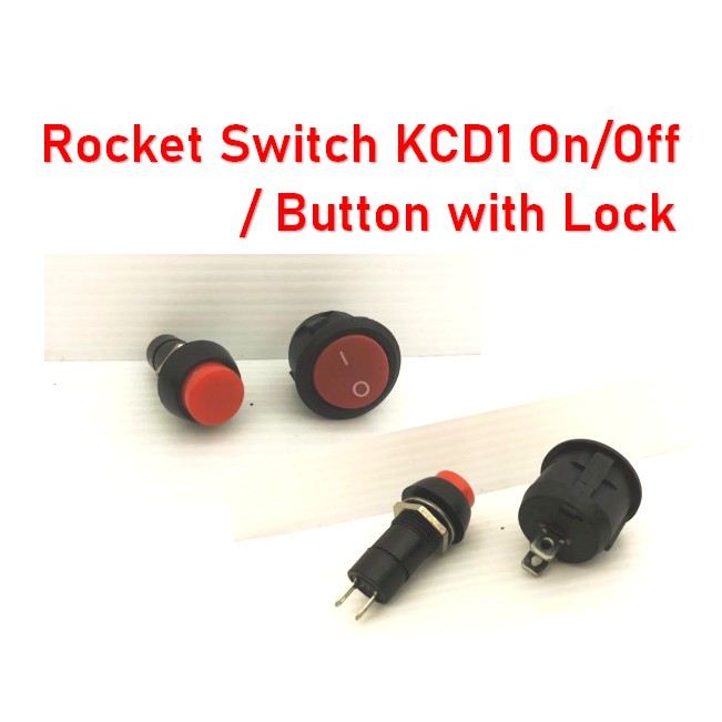 #Rocket Switch KCD1 On/Off 2pin / Button with Lock | Shopee Malaysia