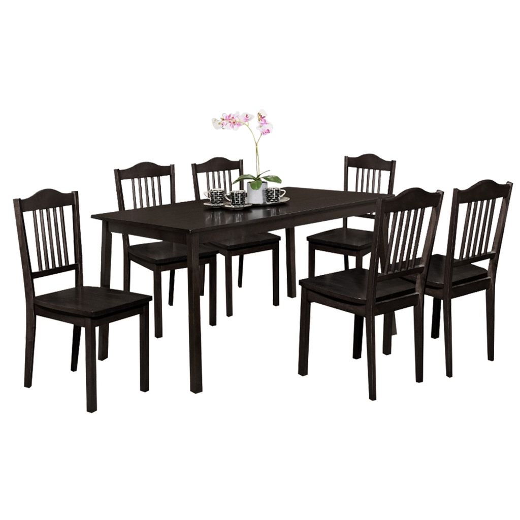 BV HOME 6 Seater Solid Wooden Seat Dining Set 1 Table + 6 Chairs Ready ...