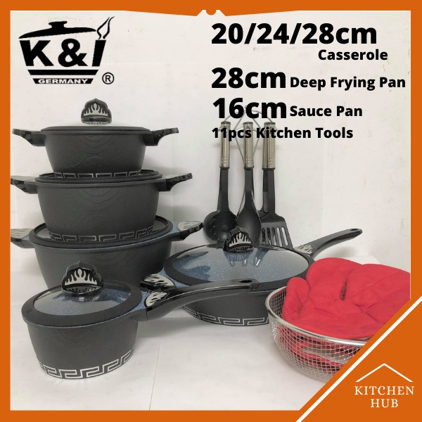 K&I Germany 21pcs Periuk Versace Style Die Cast Stone Non Stick ...