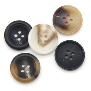 Vintage Resin Imitation Horn Black Large Buttons for Clothing Sweater Suit  Coat DIY Scrapbooking Sewing Accessories (Color : Brown, Size : 10pcs 18mm)