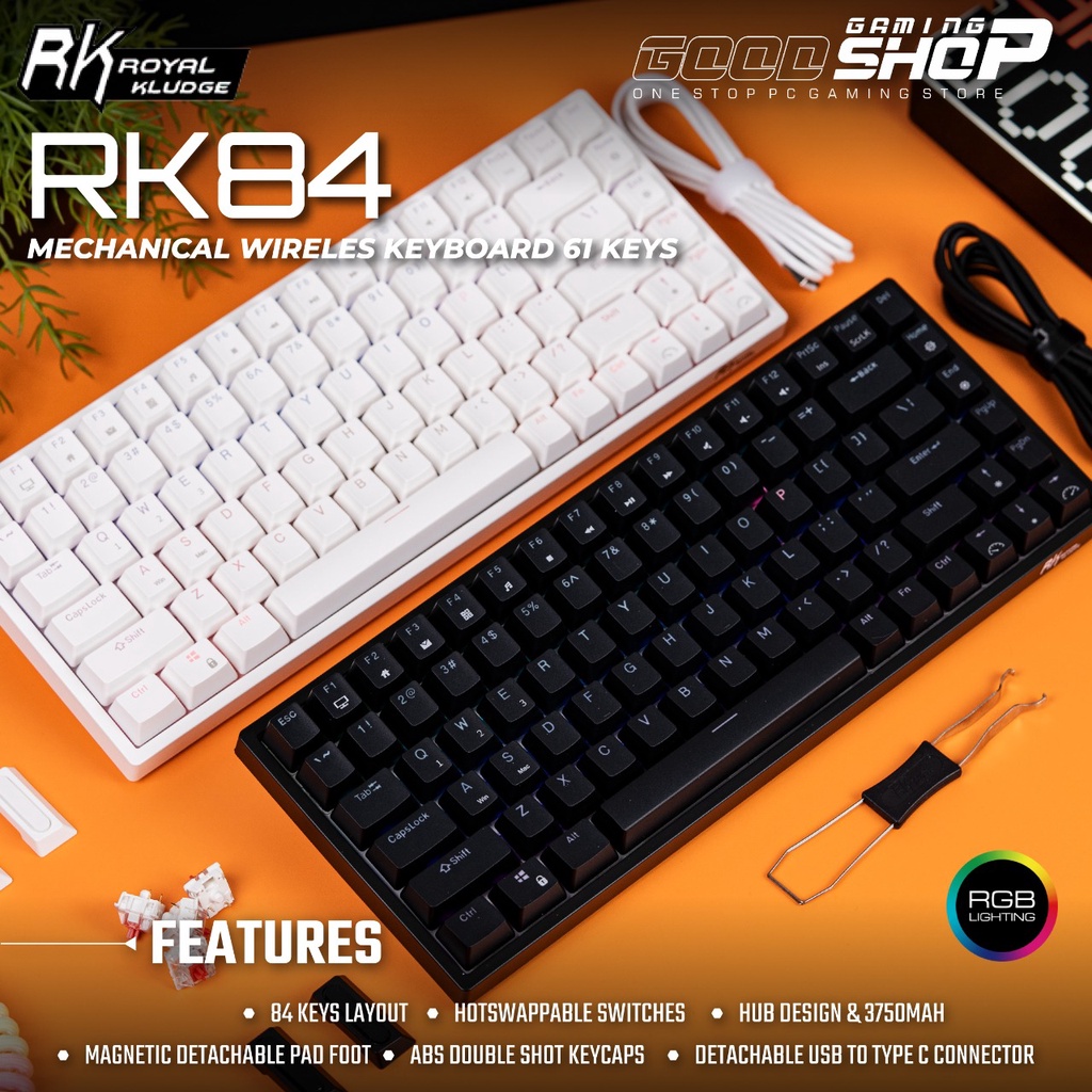 RKGAMING RK GAMING RK84 / RK 84 / RK857 Tri-mode RGB - Gaming Keyboard ...