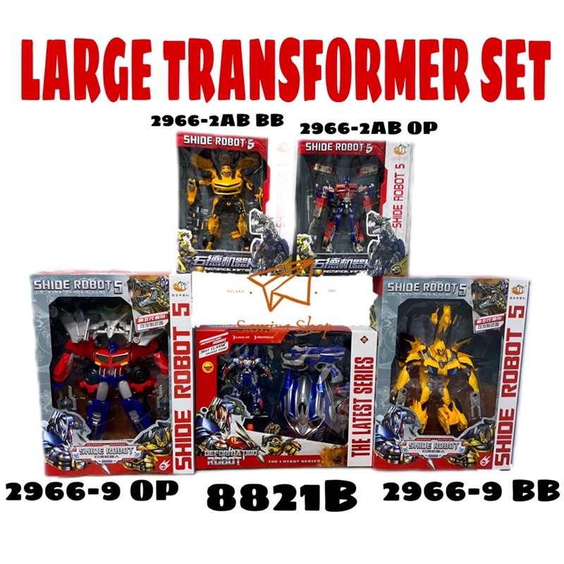 Large Transformer Robot Toy Set Optimus Prime Bumblebee | Shopee Malaysia