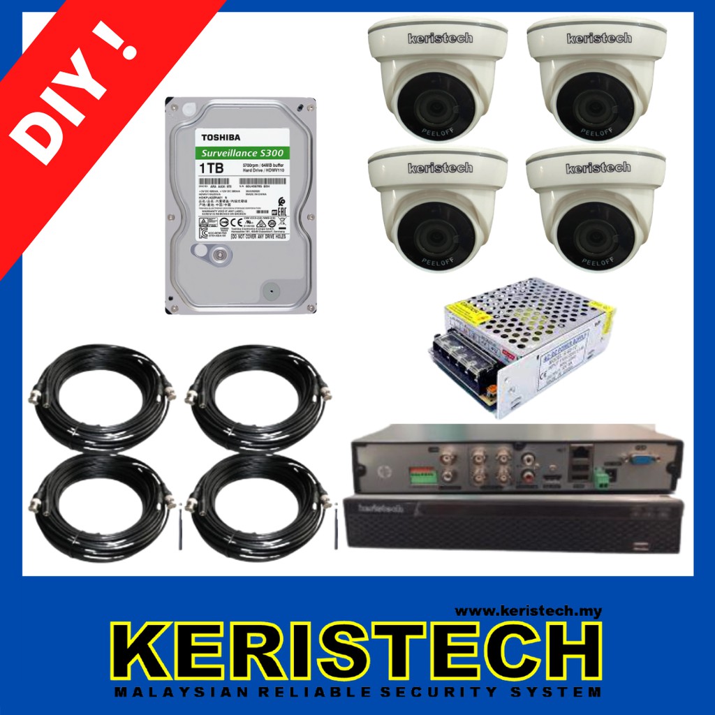 KERISTECH 4CH 5MP FULL HD DIY CCTV SET | Shopee Malaysia