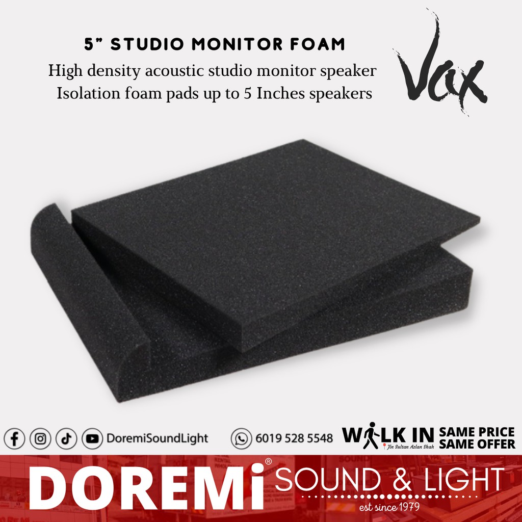 VAX 5" Studio Monitor Speaker Acoustic Foam Shockproof Sound Isolation