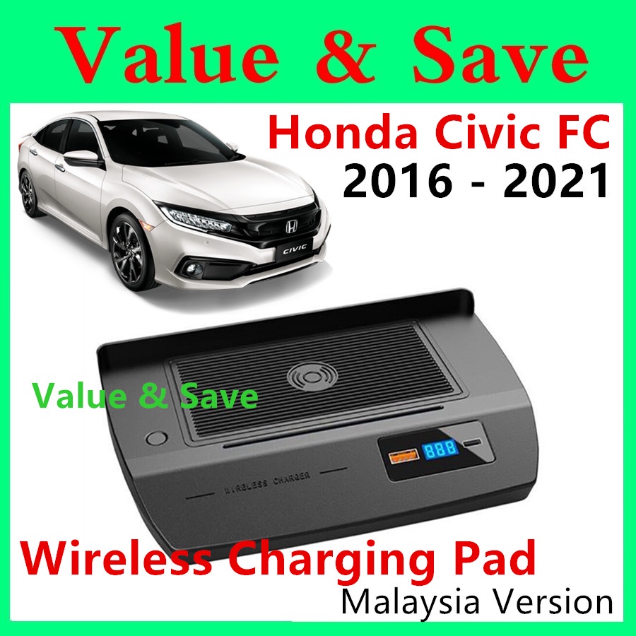 Honda Civic FC 2016 2021 Wireless Charge Phone Charger Pad USB