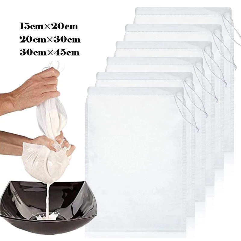 LANGING Nylon Fine Mesh Nut Bag Food Quality for Almond Soy Milk Fine