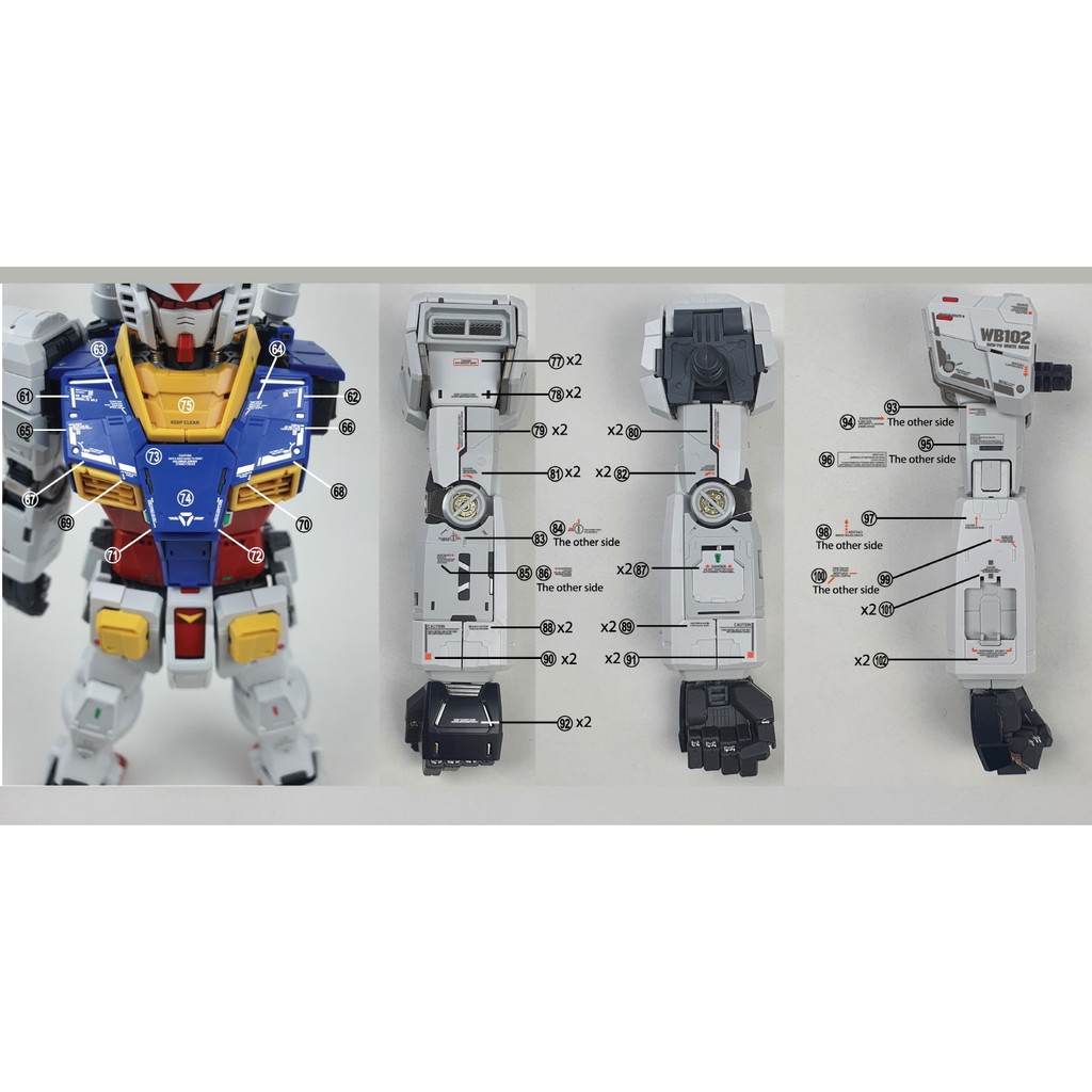 Delpi] Waterslide Decal - PG Unleashed 1/60 RX-78-2 2.0 (Hologram