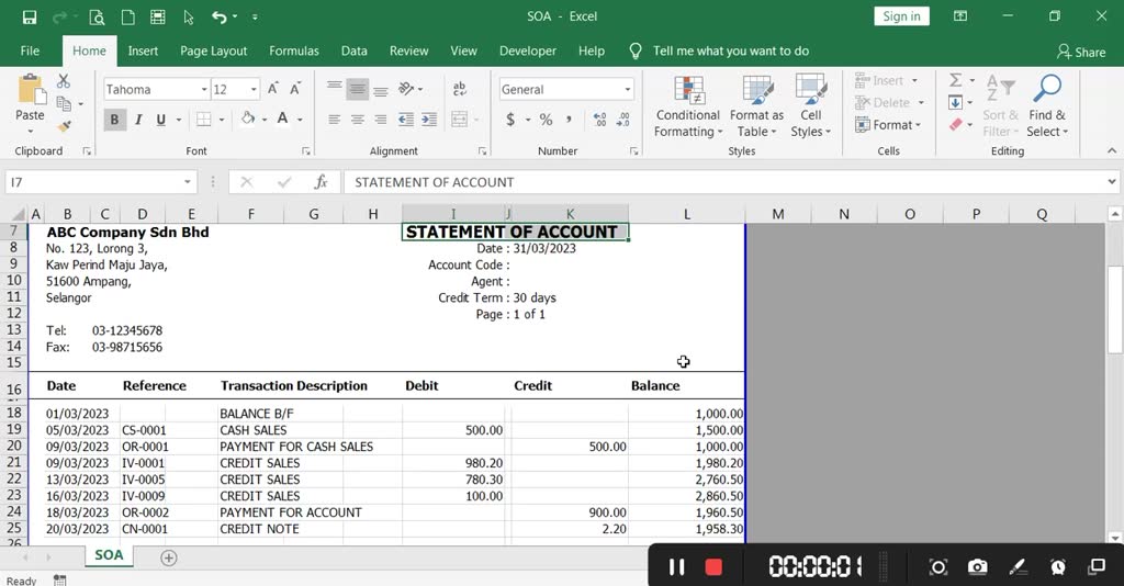 [Ms Excel] SOA+Invoice+DO+Quotation+Purchase Order+Credit Note+Debit ...