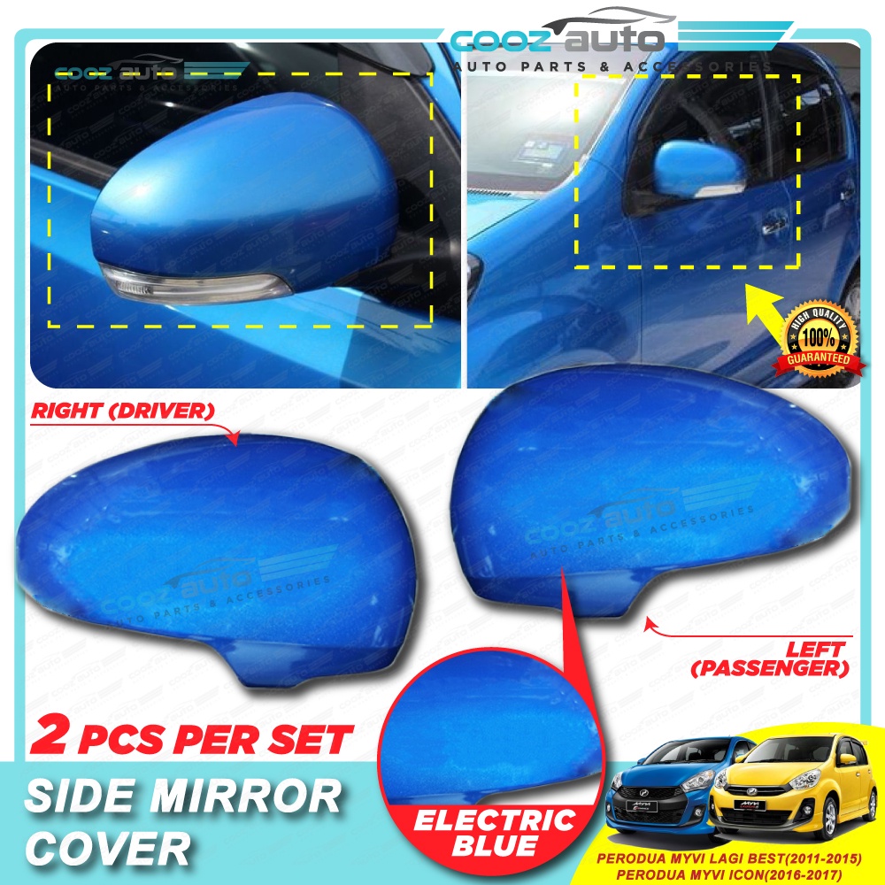 Perodua Myvi 2011 2017 Lagi Best ICON Side Mirror Cover Electric Blue