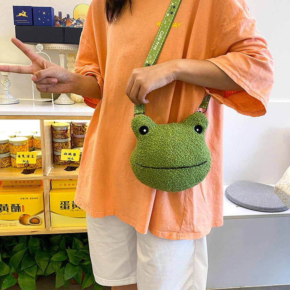 AHMED Frog Messenger Bag Student Soft Cute Cartoon Green Frog Shopper ...
