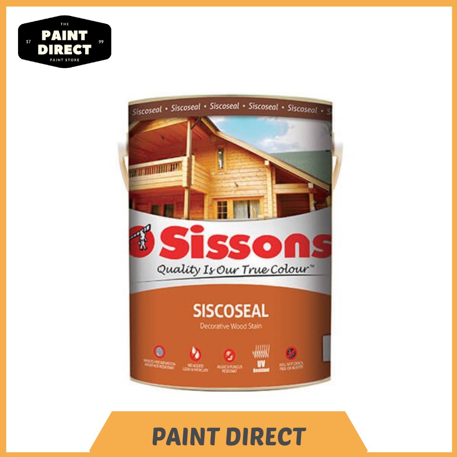 5Litre Sissons Paint Siscoseal Wood Stain Shellac 5L (For Unpainted Wooden Surface) Shopee