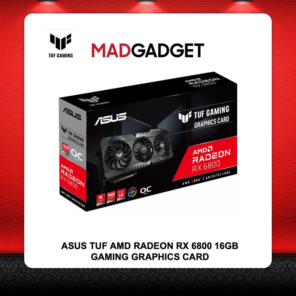 ASUS TUF AMD RADEON RX 6800 16GB GAMING GRAPHICS CARD | Shopee