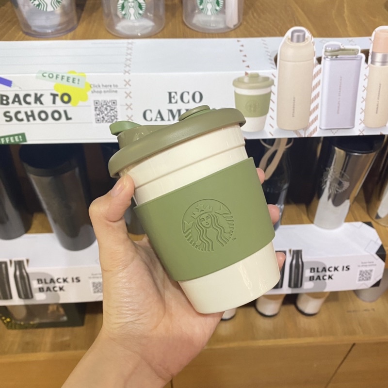 Starbucks tumbler Eco Camping To go Beige Olive Green Color 2022 jastip