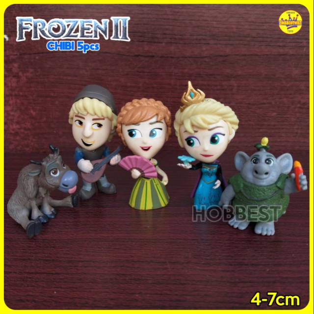 Frozen 2 CHIBI Action Figures contains 5 pcs - Miniature Princess Elsa ...