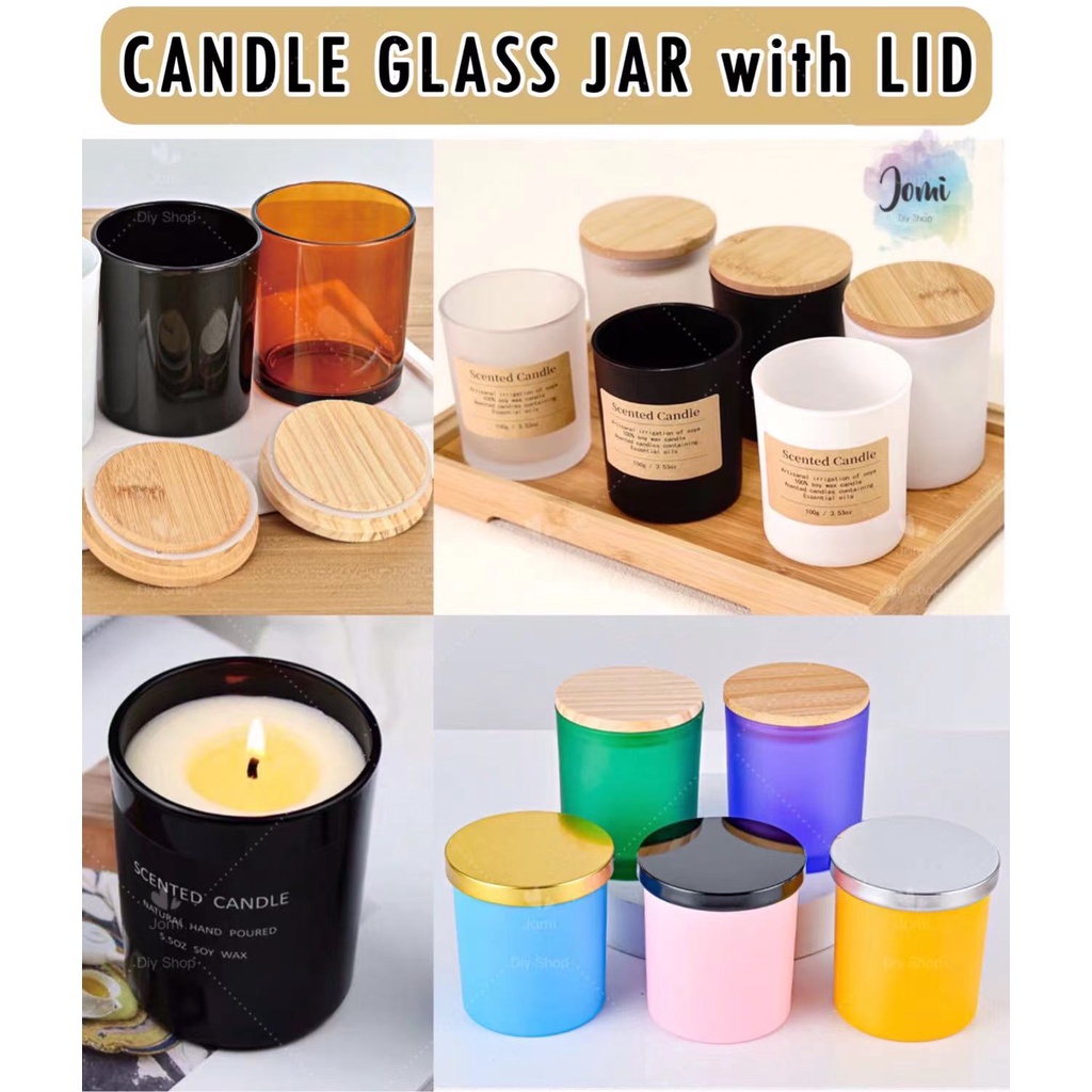 -🔥Ready Stock🔥EMPTY Colourful Luxury Candle Glass Jar With Lid Bekas ...