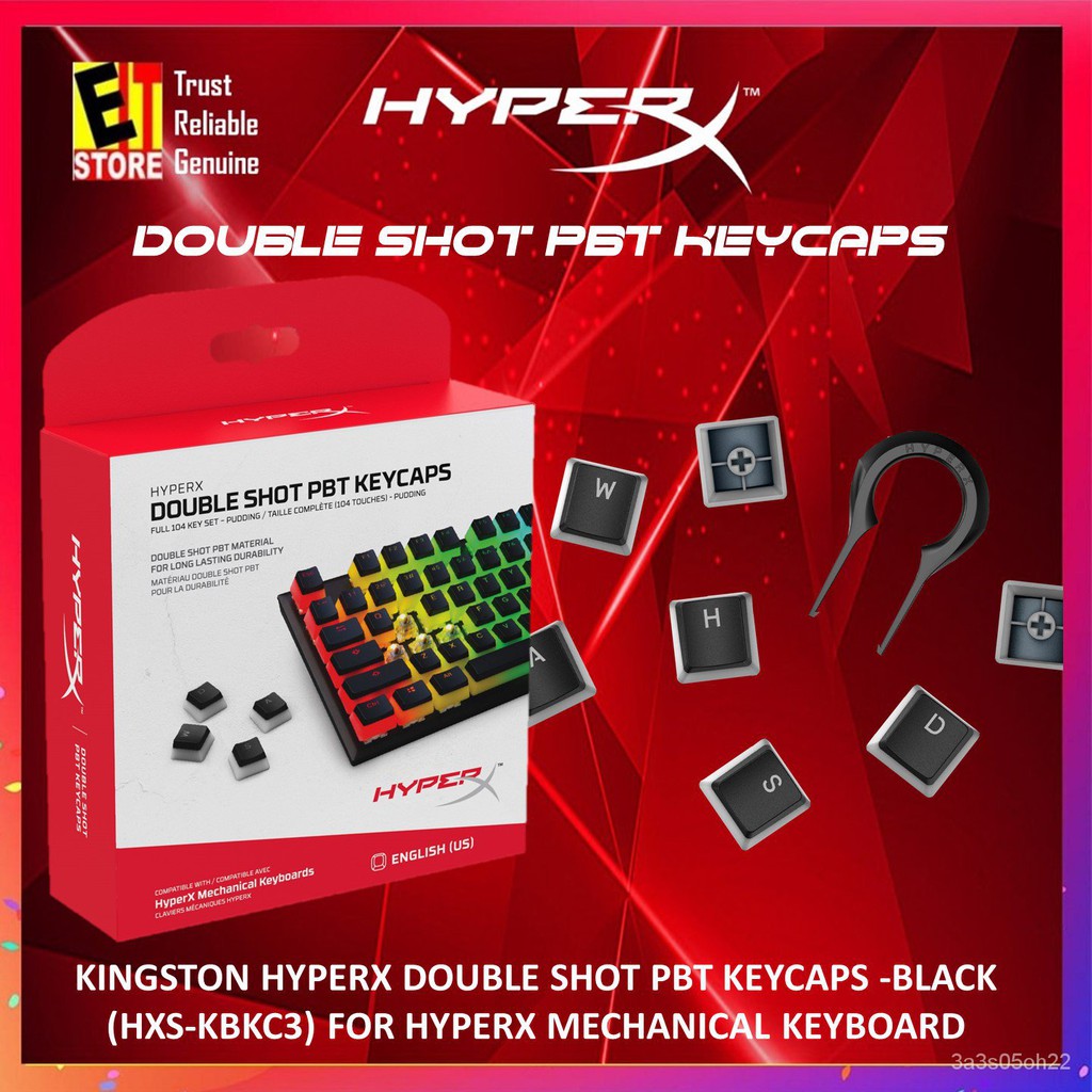 M71i KINGSTON HYPERX PUDDING KEYCAPS FULL KEY SET BLACK (HKCPXPBKUS