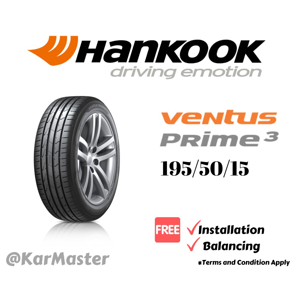 195/50/15 Hankook Ventus Prime 3 K125 (With Installation) | Shopee Malaysia