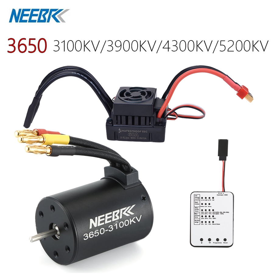KingVal 3650 5200KV Brushless Motor & 60A ESC Combo | For 1/10 Scale RC Cars