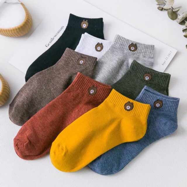 Set Of 10 Pairs Of Soft Wool Short Neck Socks Absorbing Sweat | Shopee ...