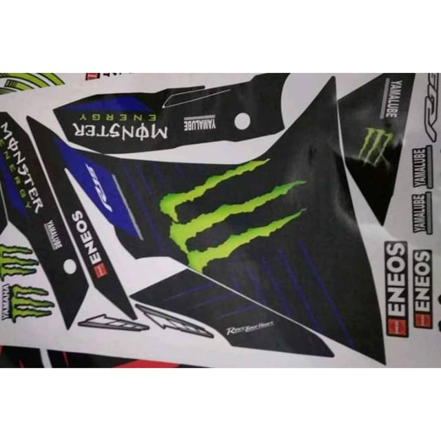 R15 V3 monster energy replica Striping Decal | Shopee Malaysia