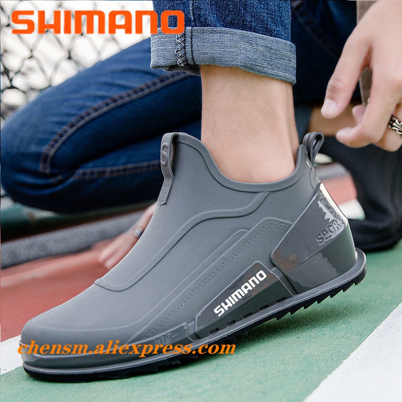Shimano men's fishing flat shoes, anti slip casual rain boots
