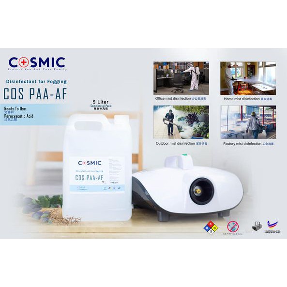 Cosmic COS PAA-AF Fogging Fog & Smoke Disinfectant Solution 5 Litre ...