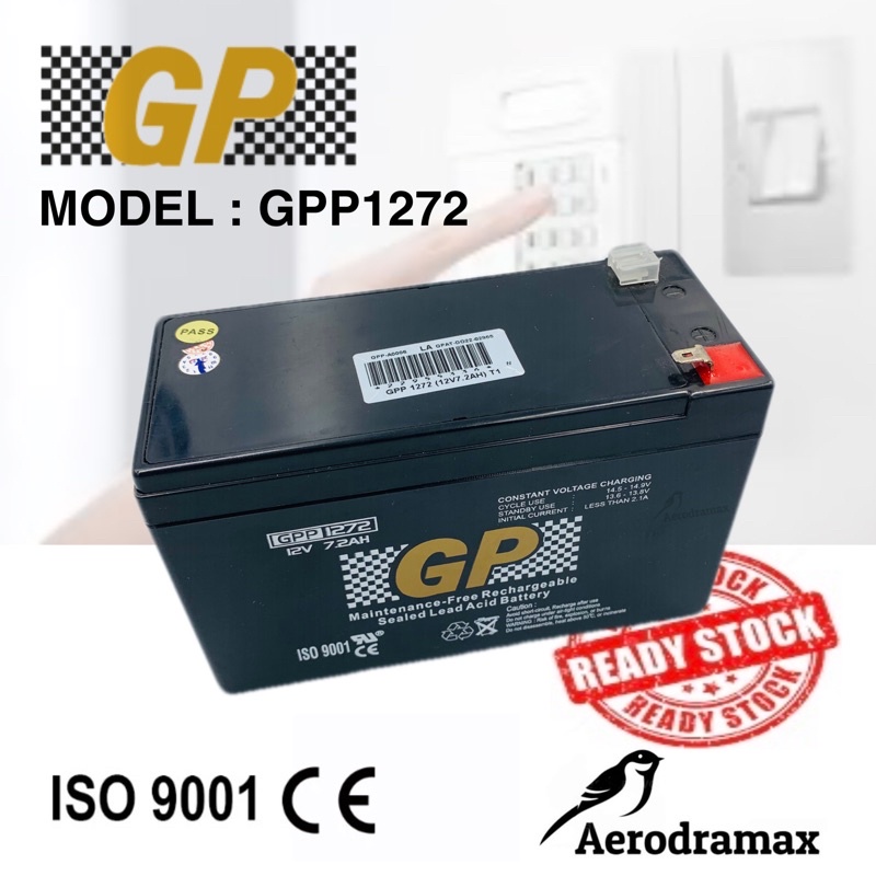 GP GPP1272 Maintenance Free Rechargeable Sealed Lead Acid Battery ...