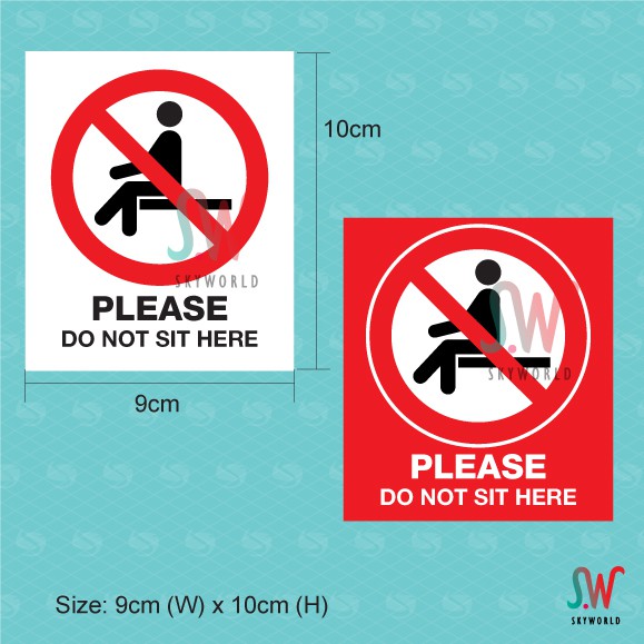 [ DO NOT SIT HERE ] 5pcs, 10pcs, 20pcs SOCIAL DISTANCING TABLE STICKER ...