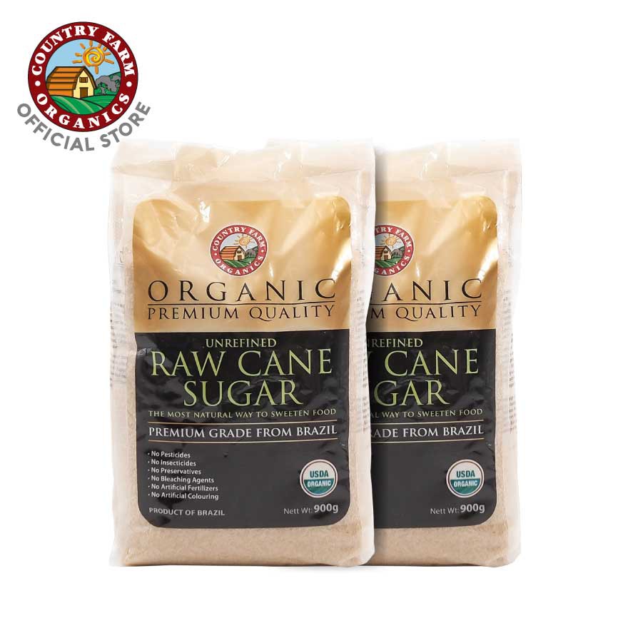 [Twin Pack] Country Farm Organics Organic Raw Cane Sugar (900g x2