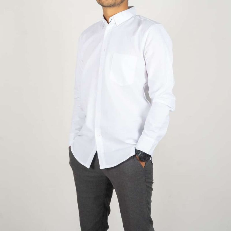 PRIA PUTIH KEMEJA Plain White Shirt Formal Shirt Men's Long Sleeve