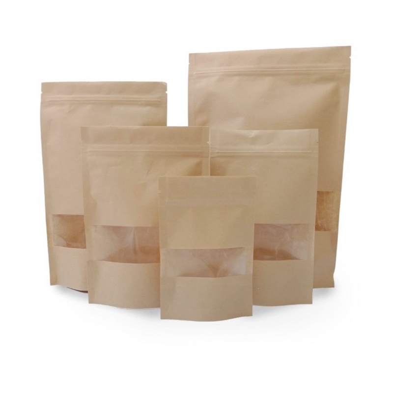 Kraft Paper Ziplock Bag (with window)(50pcs) | Shopee Malaysia