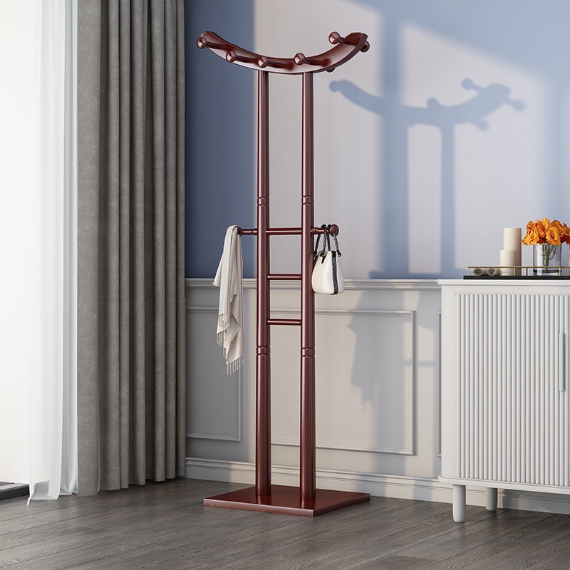 Solid wood floor bedroom coat hanger vertical clothes hanger indoor