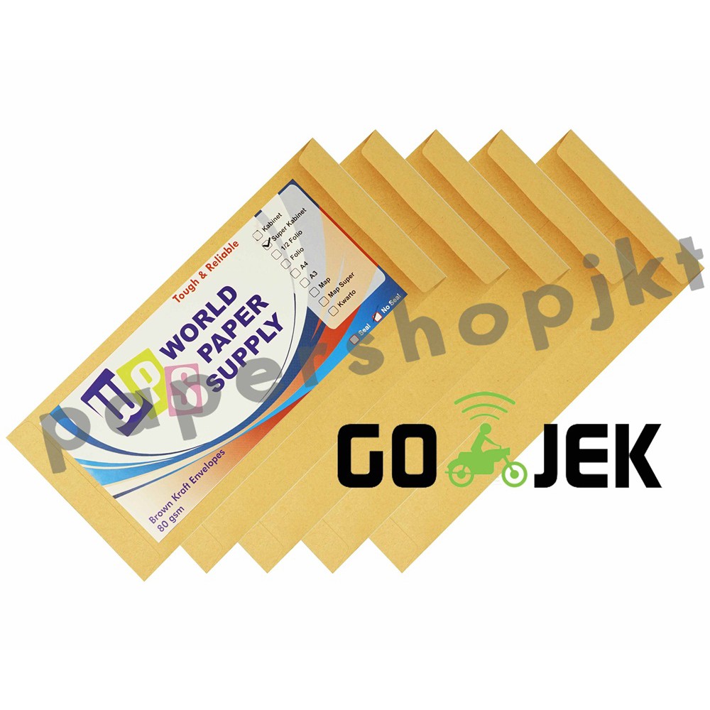 (gosend - Pack) Wps Cabinet Brown Envelopes (11x24 Cm) - 100 Sheets ...