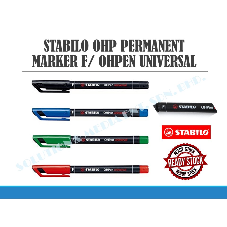 Marqueurs OHP Non Permanents STABILO - Lot De 10 - Noir - Taille Moyenne 1,0 Mm - Pour Rétroprojecteur, CD, DVD