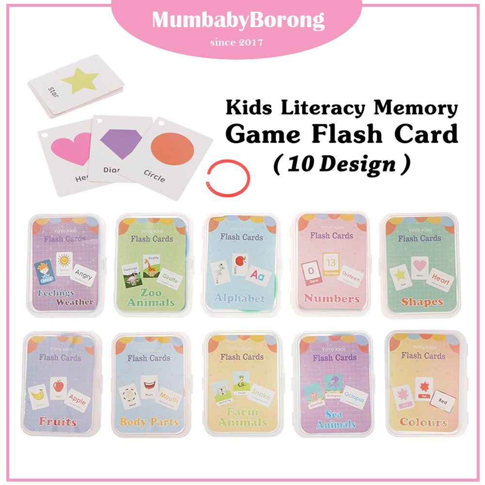 MB Flash Cards Kids Baby Literacy Cognitive Educational Learning Toy ...