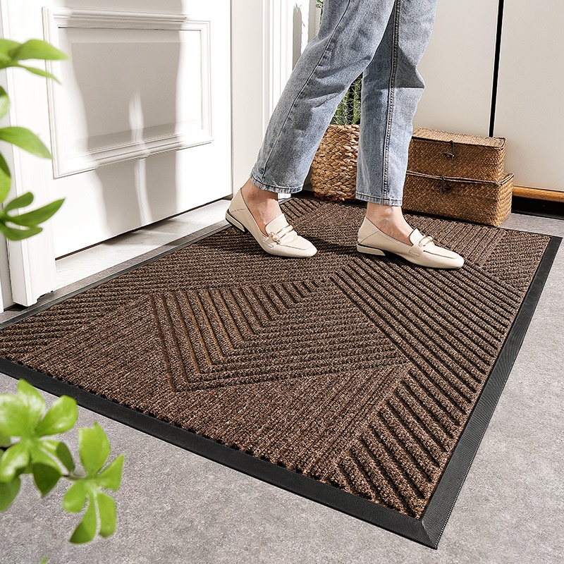 Door Mat Entrance, Durable Natural Rubber, Stain and Fade Resistant