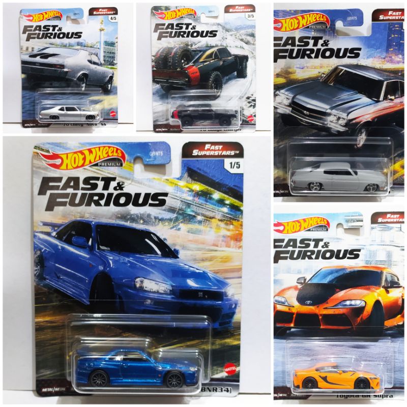 Hot Wheels Premium Fast Superstars Nissan Skyline GTR BNR34 R34 Toyota ...